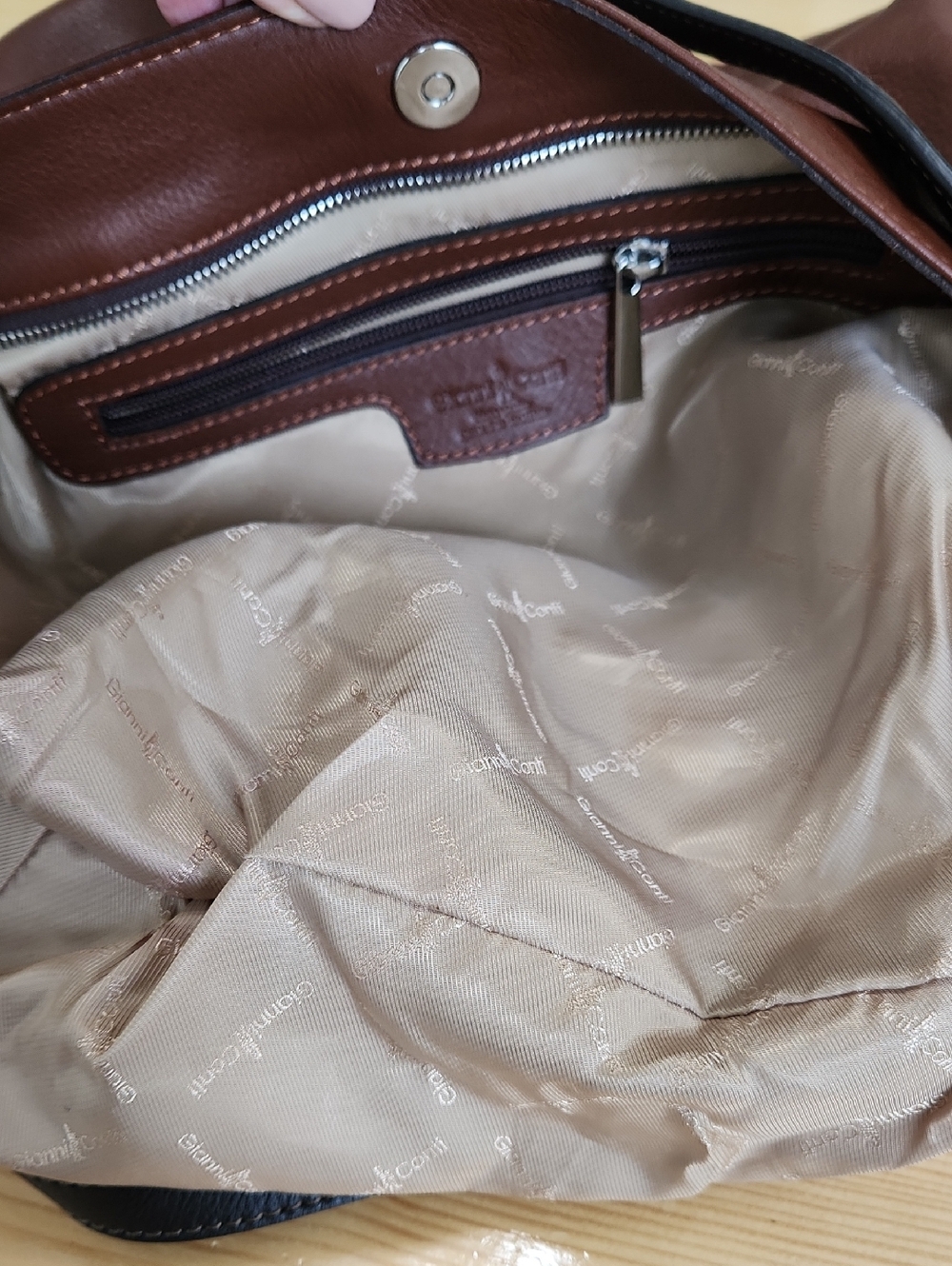 Gianni Conti Soft Italian Leather Crossbody Bag Hobo Satchel - Picture 13 of 17